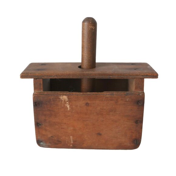 Antique Wood Butter Press Mold Farmhouse Kitchen Rustic Primitive Kitchen Decor - Picture 1 of 8